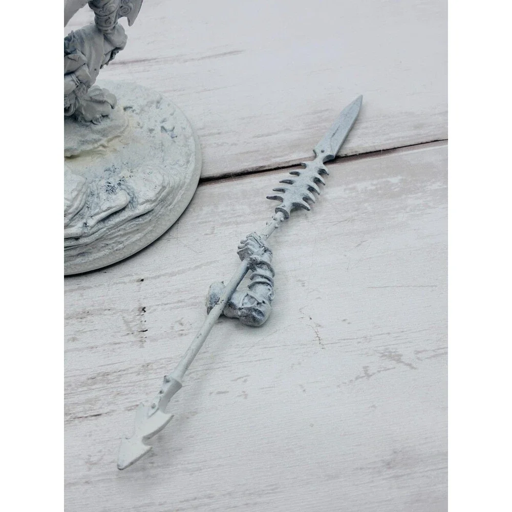 Vintage Metal Wolfen Beast Miniature Figure Spear Staff Fantasy Tabletop Gaming